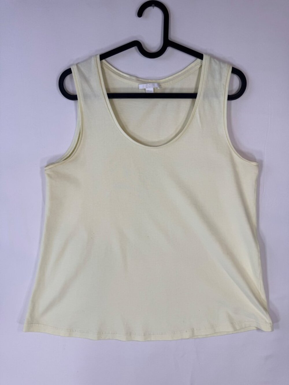 COS Tank Top Scoop Neck Yellow Pastel Size S Minimalist Summer Basic